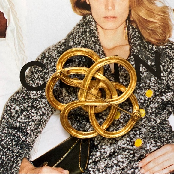 Vintage Gold Tone Woven Flower Statement Brooch - Picture 2 of 3